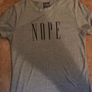 'Nope' grey T-shirt